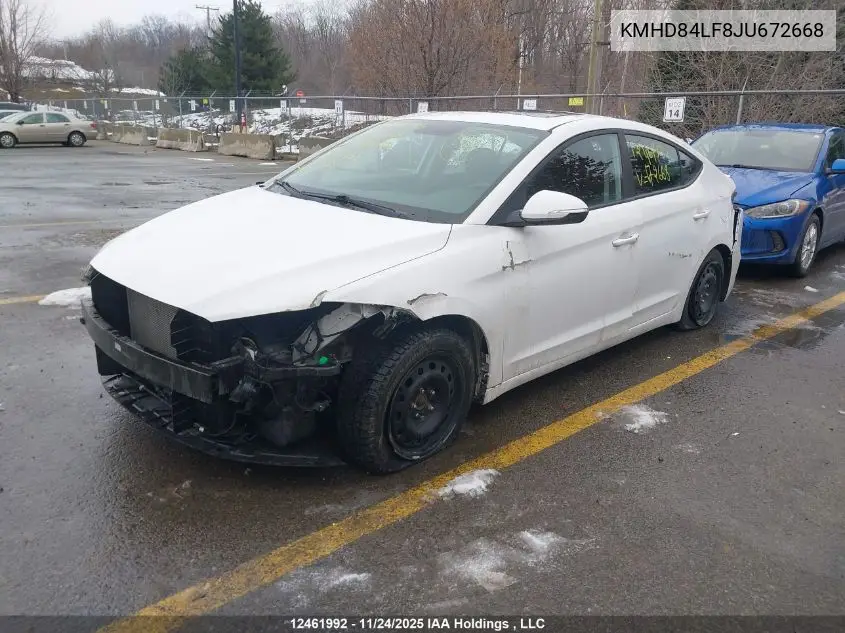 KMHD84LF8JU672668 2018 Hyundai Elantra Sel/Value/Limited