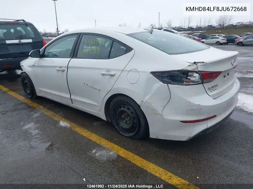 KMHD84LF8JU672668 2018 Hyundai Elantra Sel/Value/Limited