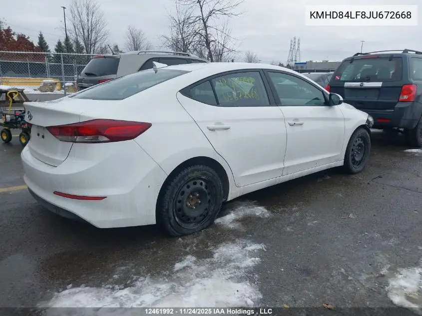 KMHD84LF8JU672668 2018 Hyundai Elantra Sel/Value/Limited