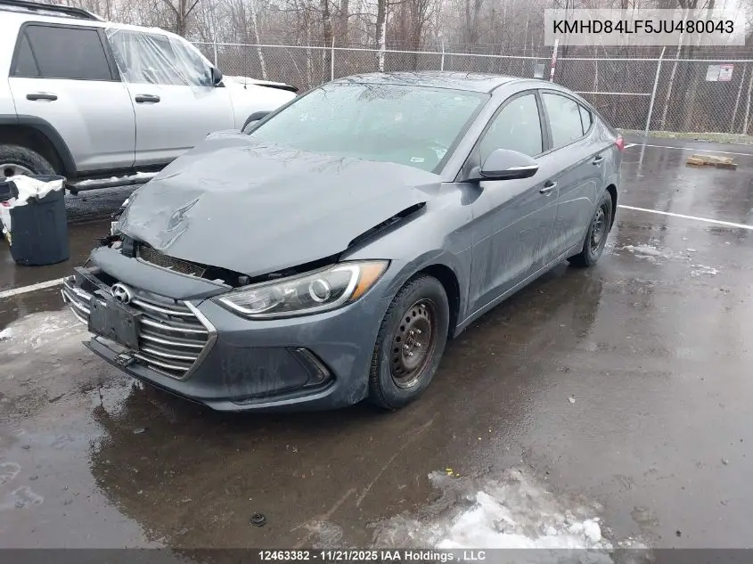 KMHD84LF5JU480043 2018 Hyundai Elantra Gls