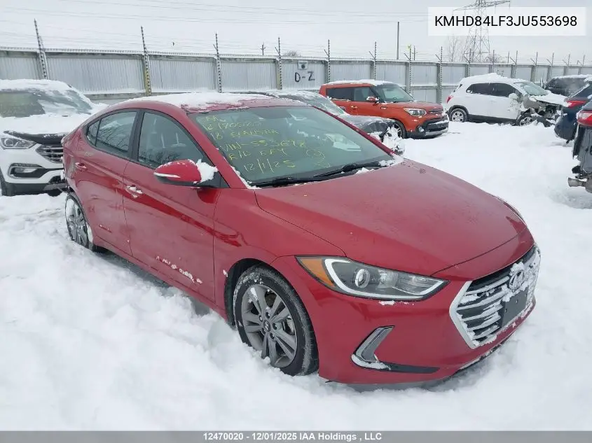 KMHD84LF3JU553698 2018 Hyundai Elantra Gl