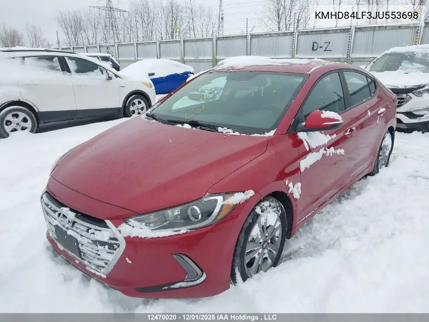 KMHD84LF3JU553698 2018 Hyundai Elantra Gl