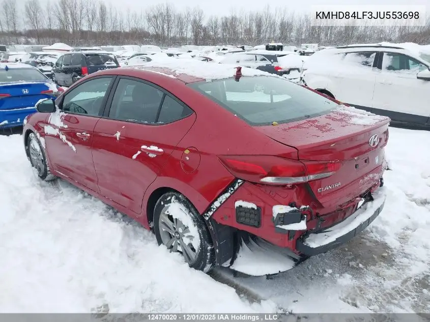 KMHD84LF3JU553698 2018 Hyundai Elantra Gl