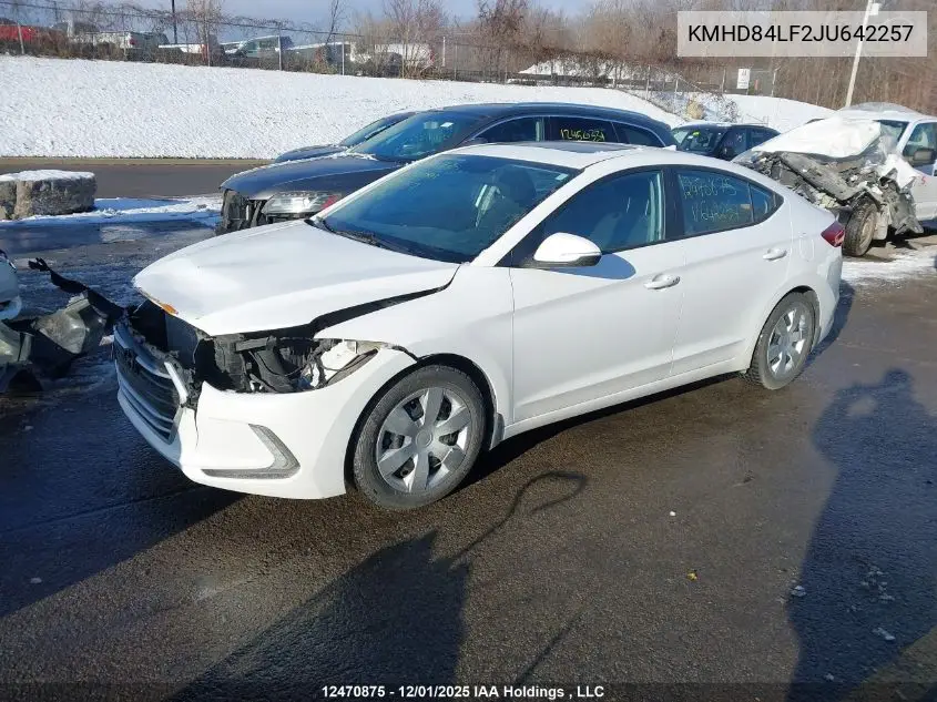 KMHD84LF2JU642257 2018 Hyundai Elantra