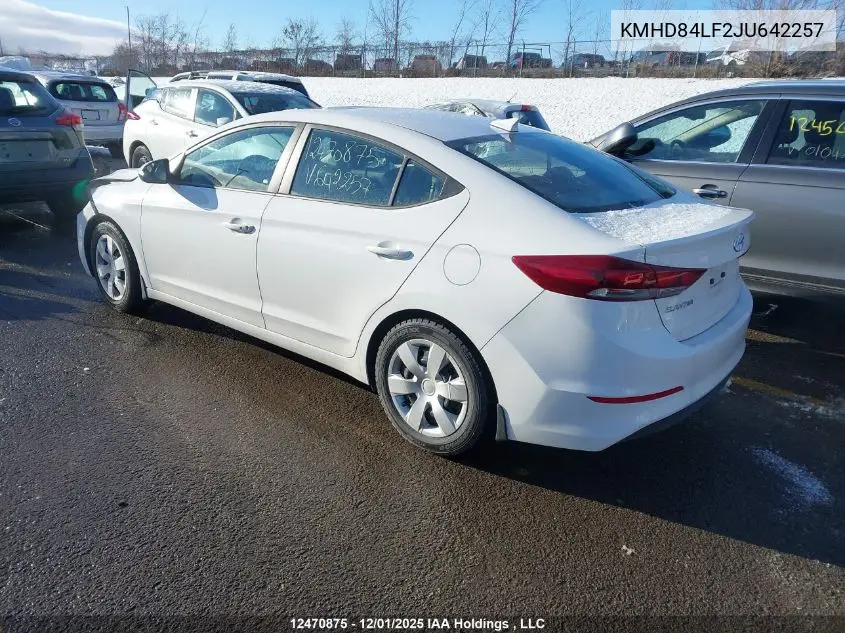 KMHD84LF2JU642257 2018 Hyundai Elantra