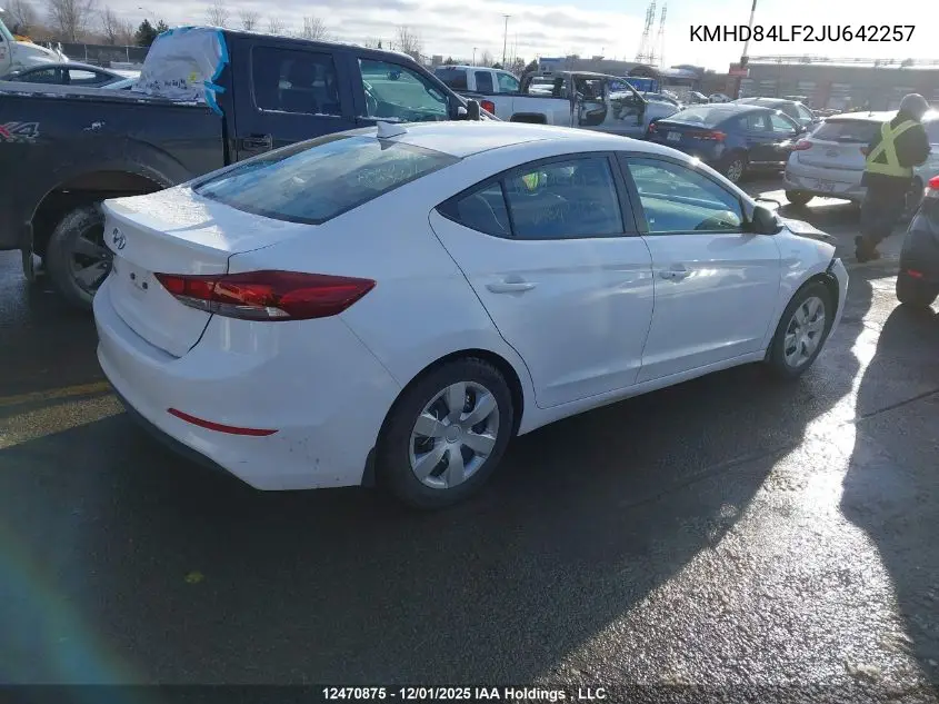 KMHD84LF2JU642257 2018 Hyundai Elantra