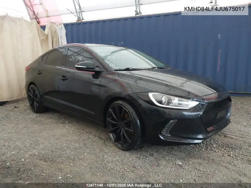 KMHD84LF4JU675017 2018 Hyundai Elantra Gl Se
