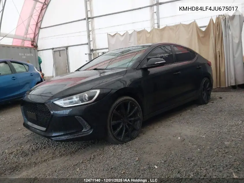 KMHD84LF4JU675017 2018 Hyundai Elantra Gl Se