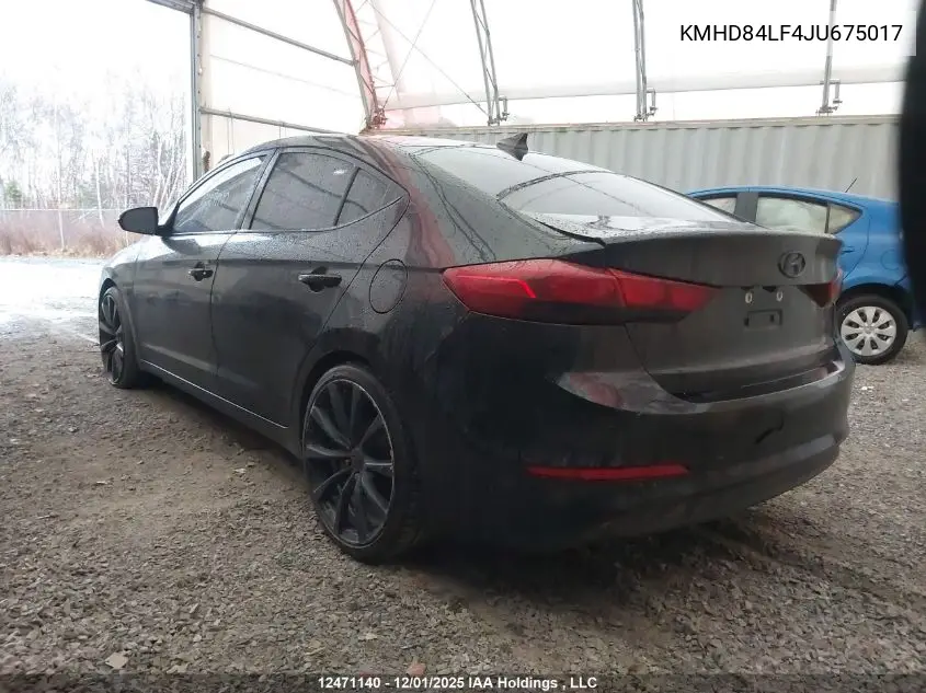 KMHD84LF4JU675017 2018 Hyundai Elantra Gl Se