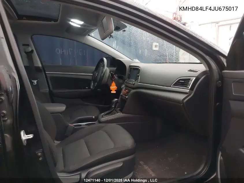 KMHD84LF4JU675017 2018 Hyundai Elantra Gl Se