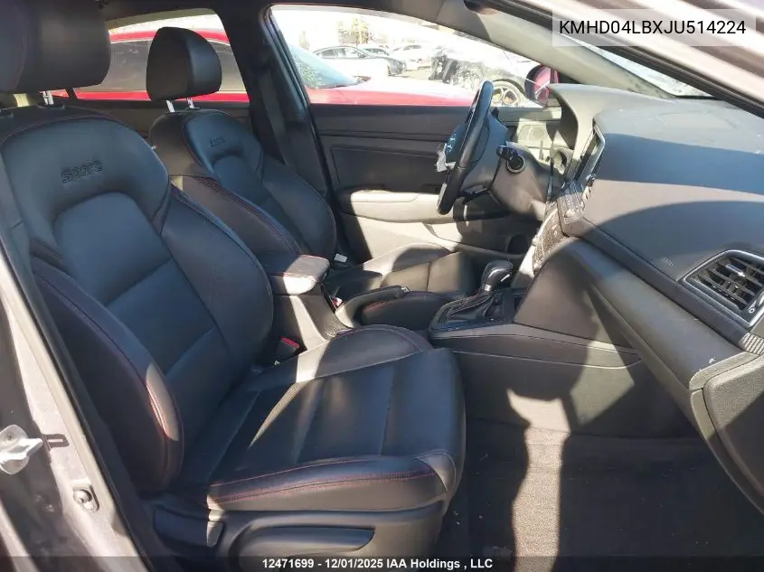 KMHD04LBXJU514224 2018 Hyundai Elantra Sport