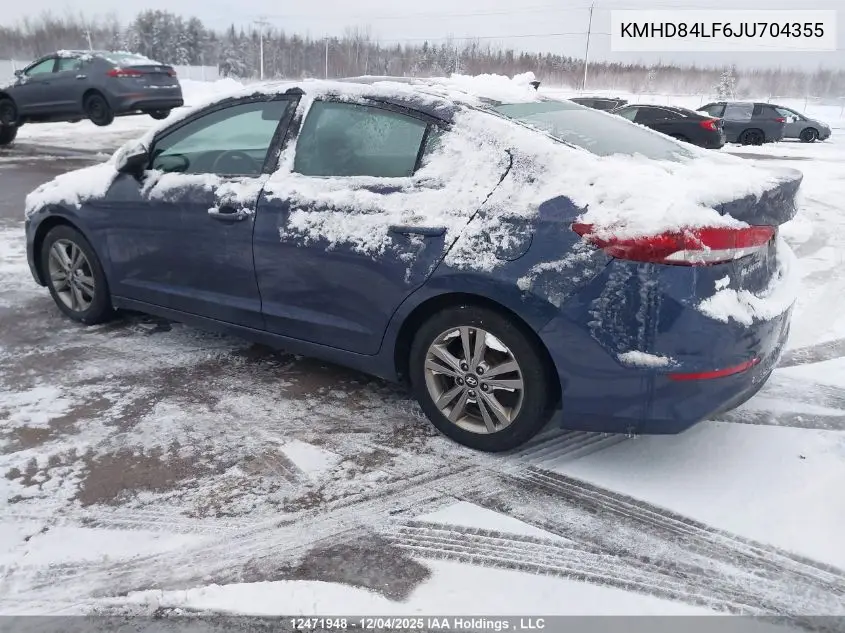 KMHD84LF6JU704355 2018 Hyundai Elantra Sel/Value/Limited
