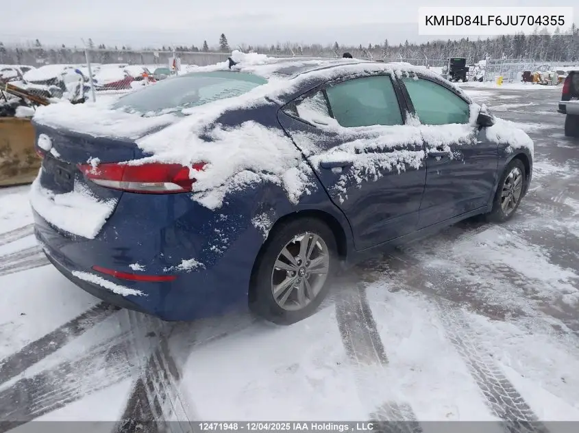 KMHD84LF6JU704355 2018 Hyundai Elantra Sel/Value/Limited
