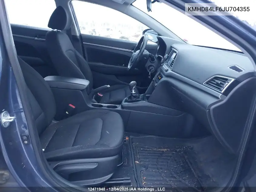 KMHD84LF6JU704355 2018 Hyundai Elantra Sel/Value/Limited