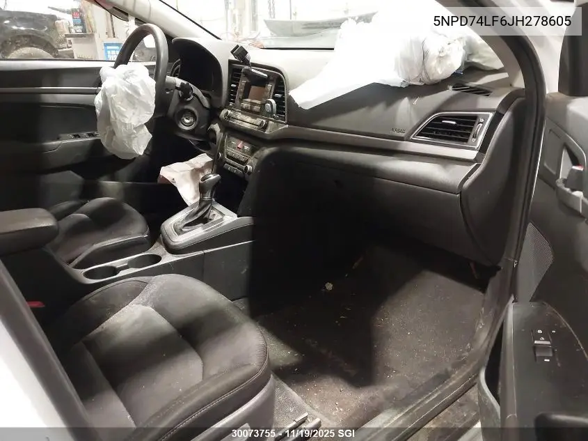5NPD74LF6JH278605 2018 Hyundai Elantra Se