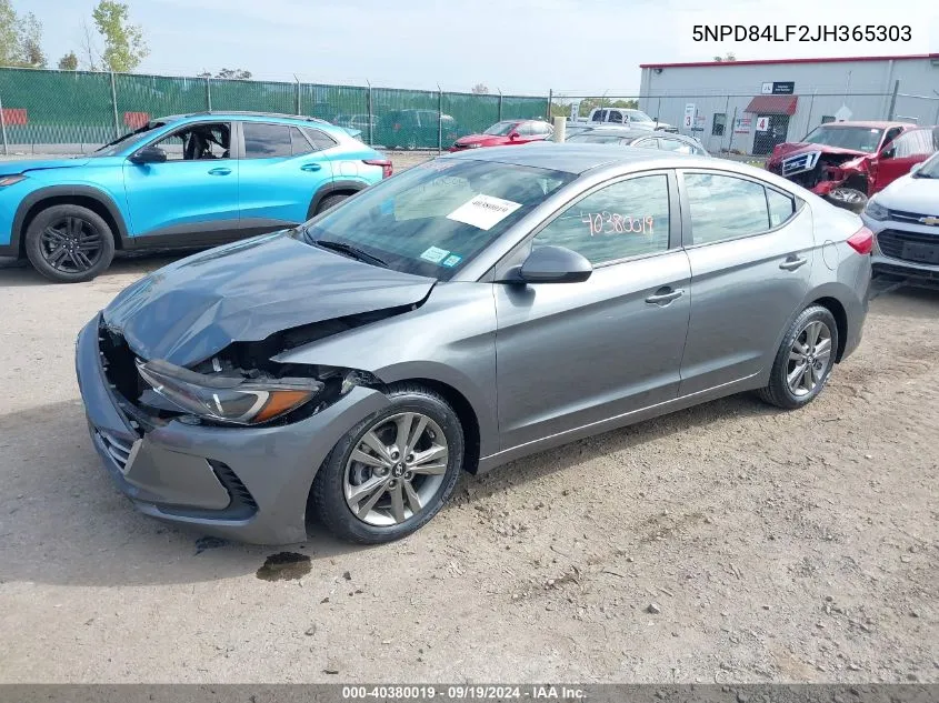 2018 Hyundai Elantra Sel VIN: 5NPD84LF2JH365303 Lot: 40380019