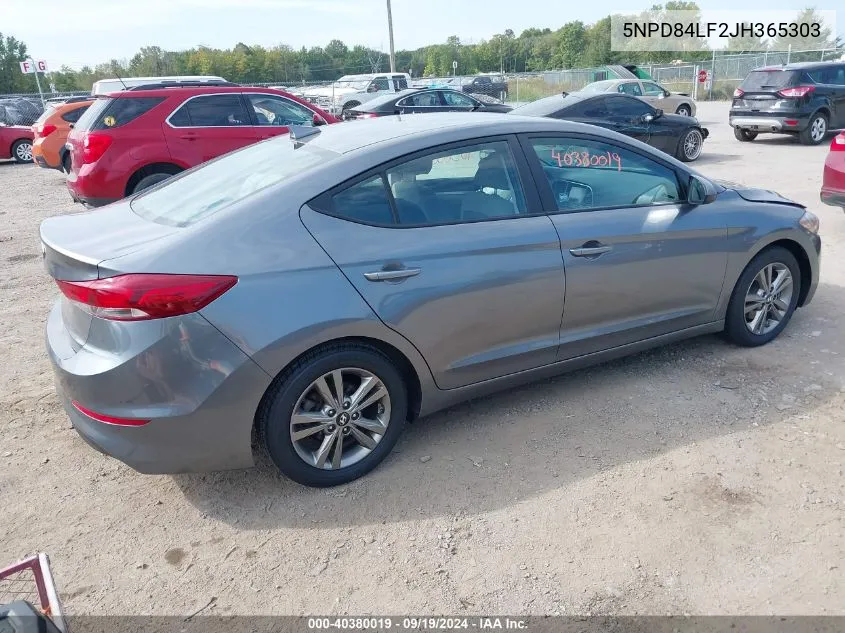 2018 Hyundai Elantra Sel VIN: 5NPD84LF2JH365303 Lot: 40380019