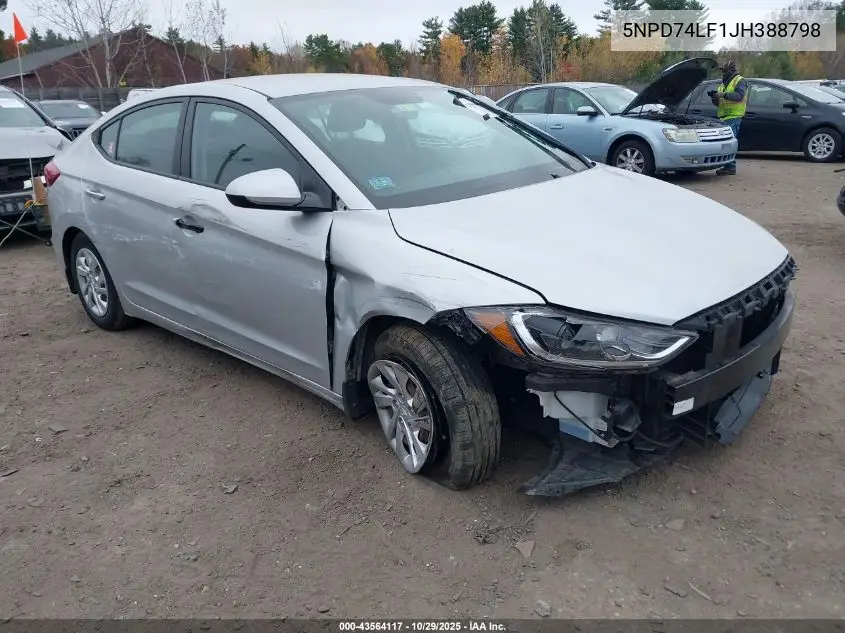 5NPD74LF1JH388798 2018 Hyundai Elantra Se