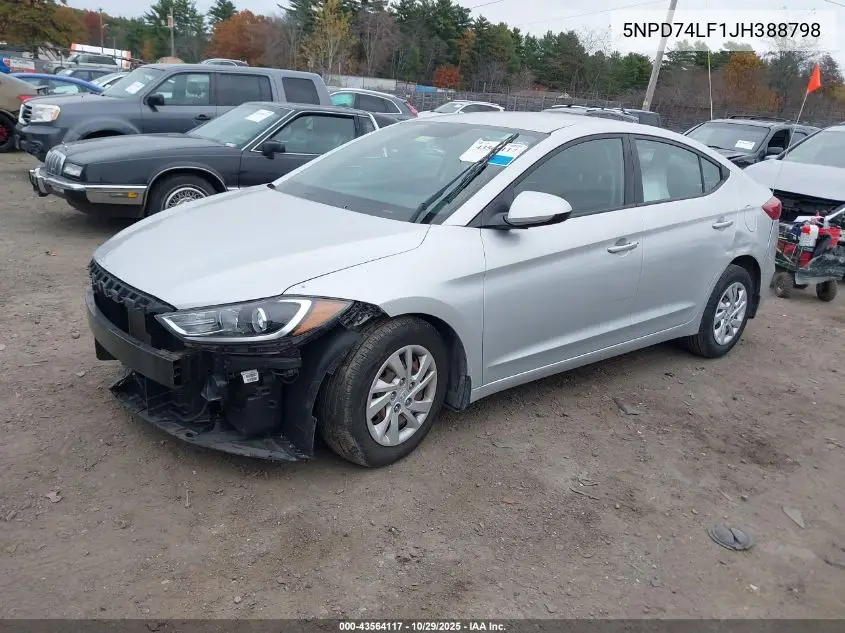 5NPD74LF1JH388798 2018 Hyundai Elantra Se
