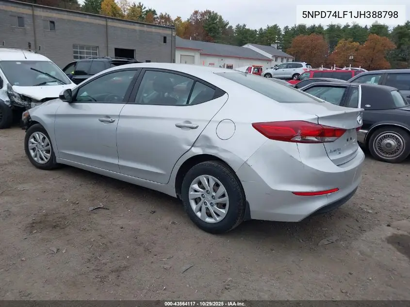 5NPD74LF1JH388798 2018 Hyundai Elantra Se