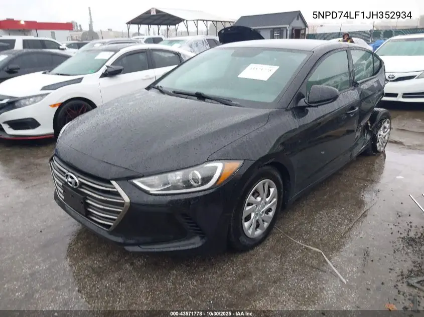 5NPD74LF1JH352934 2018 Hyundai Elantra Se