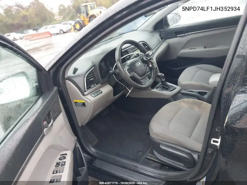 5NPD74LF1JH352934 2018 Hyundai Elantra Se
