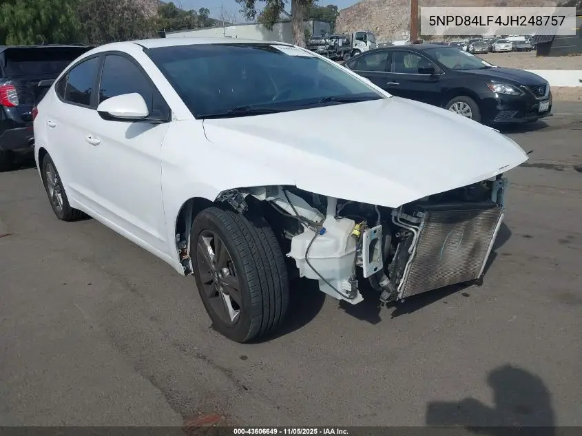 5NPD84LF4JH248757 2018 Hyundai Elantra Sel
