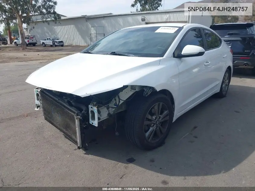 5NPD84LF4JH248757 2018 Hyundai Elantra Sel