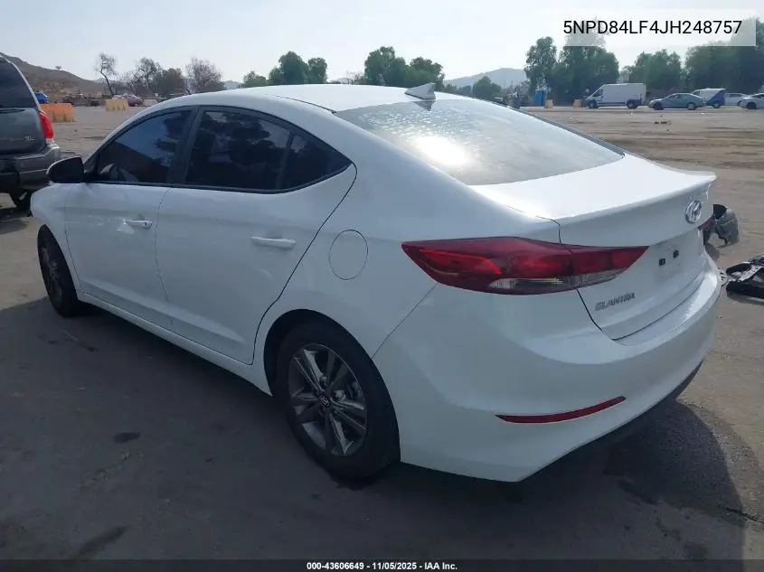 5NPD84LF4JH248757 2018 Hyundai Elantra Sel