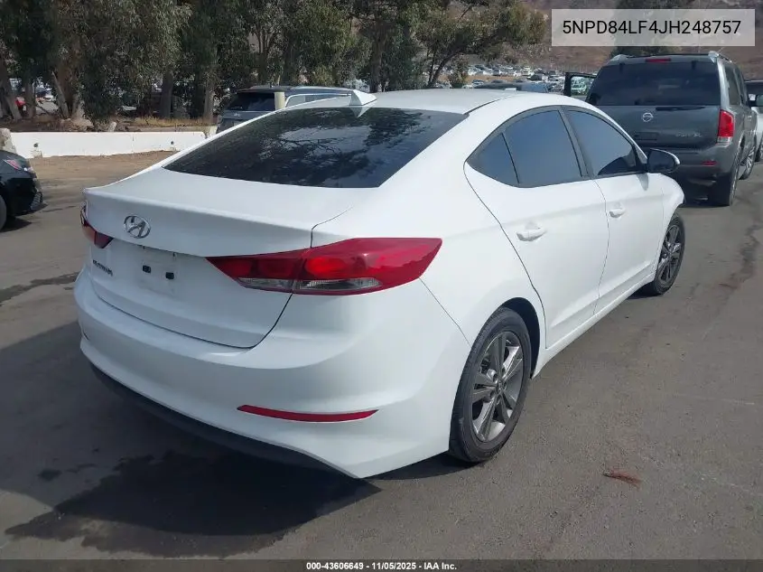5NPD84LF4JH248757 2018 Hyundai Elantra Sel