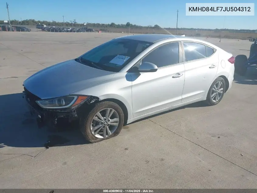 KMHD84LF7JU504312 2018 Hyundai Elantra Sel