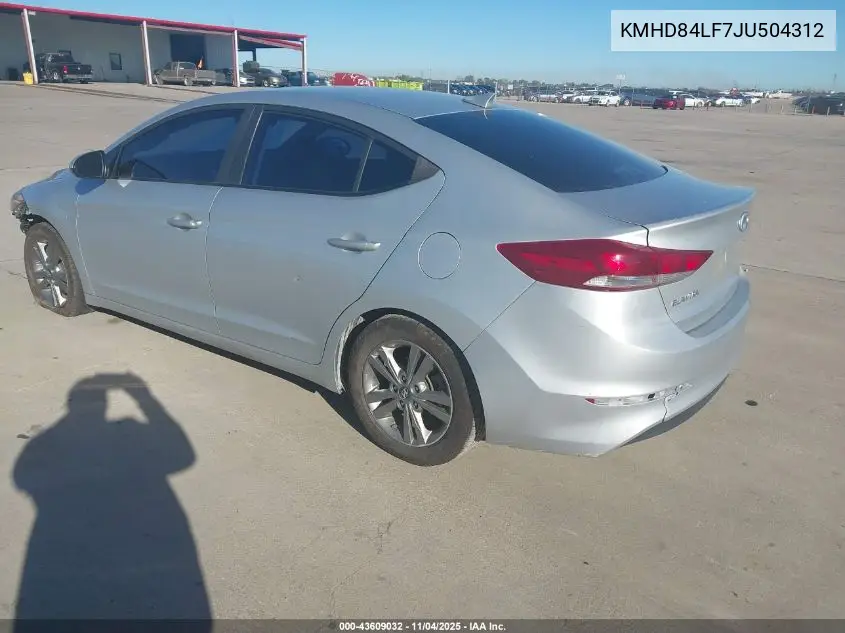 KMHD84LF7JU504312 2018 Hyundai Elantra Sel
