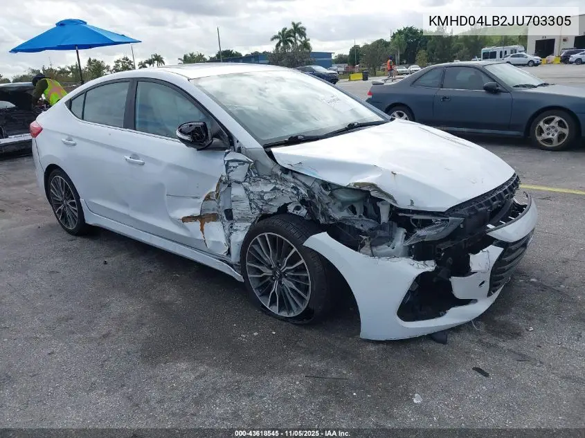 KMHD04LB2JU703305 2018 Hyundai Elantra Sport