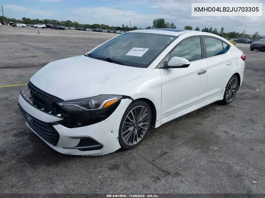 KMHD04LB2JU703305 2018 Hyundai Elantra Sport