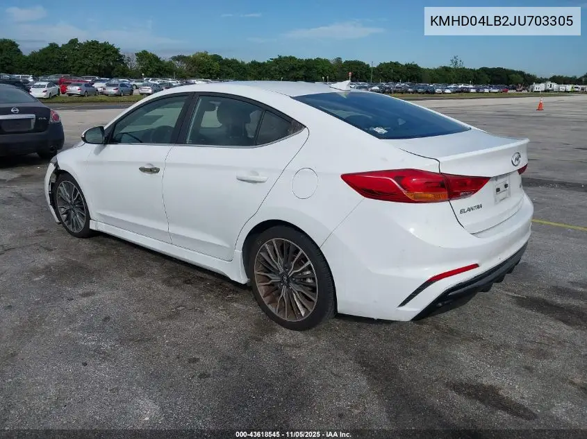 KMHD04LB2JU703305 2018 Hyundai Elantra Sport