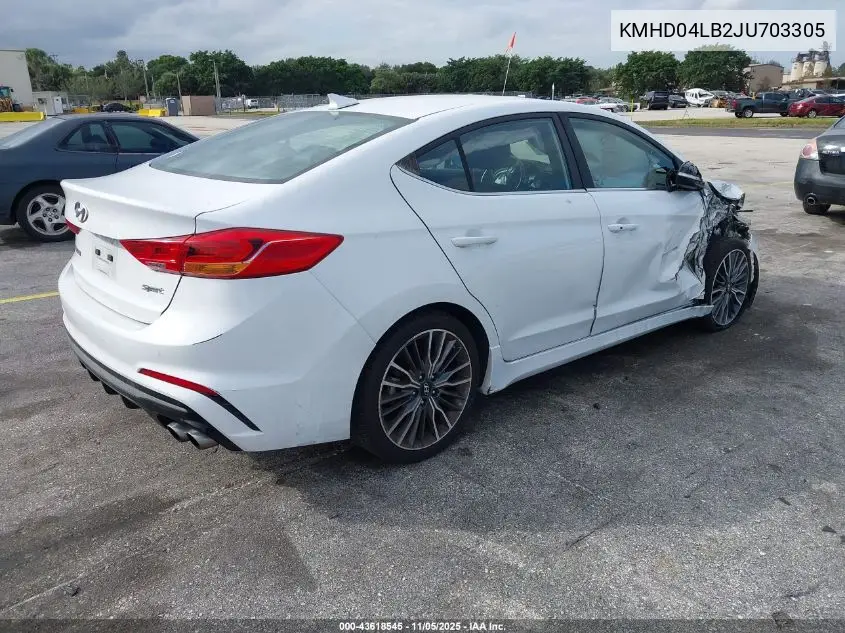 KMHD04LB2JU703305 2018 Hyundai Elantra Sport