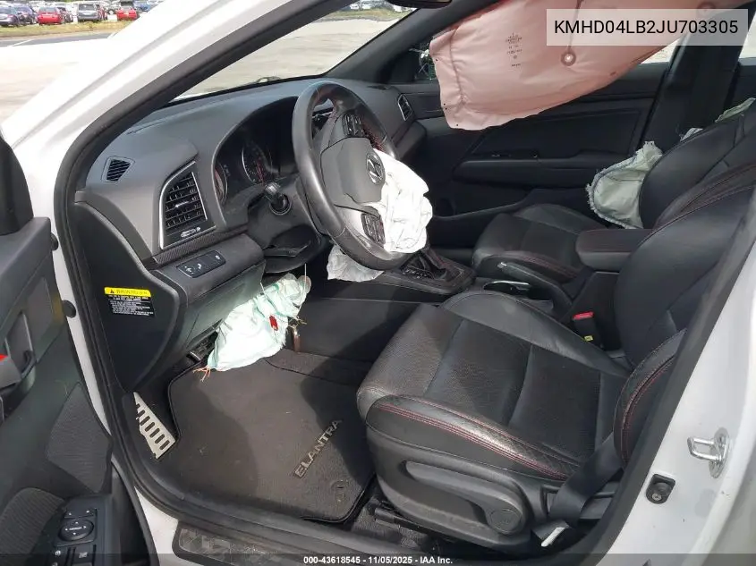 KMHD04LB2JU703305 2018 Hyundai Elantra Sport