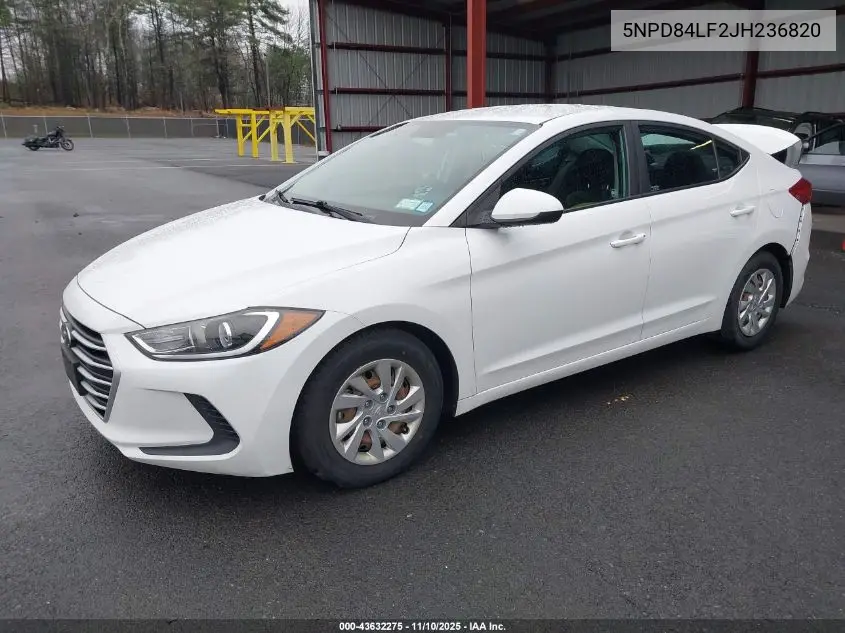5NPD84LF2JH236820 2018 Hyundai Elantra Sel
