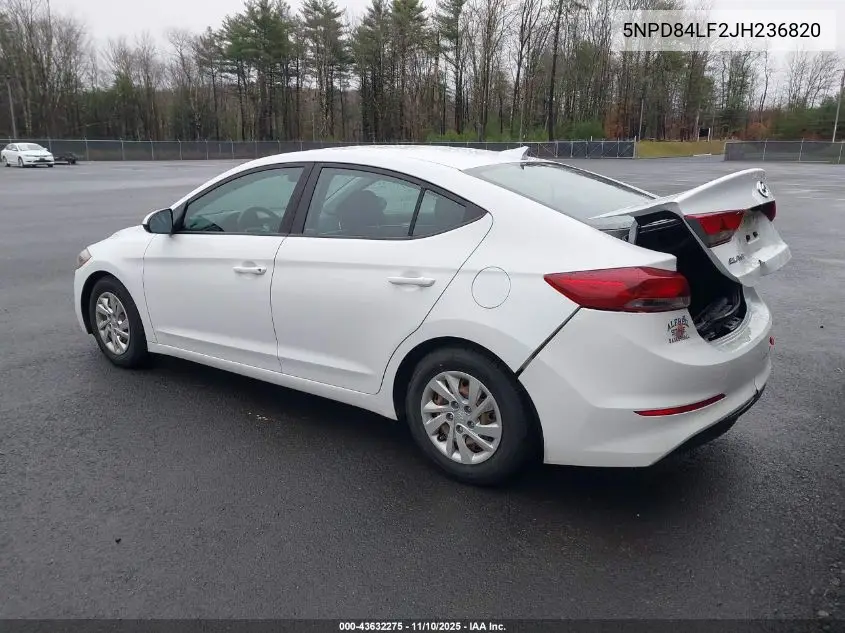 5NPD84LF2JH236820 2018 Hyundai Elantra Sel