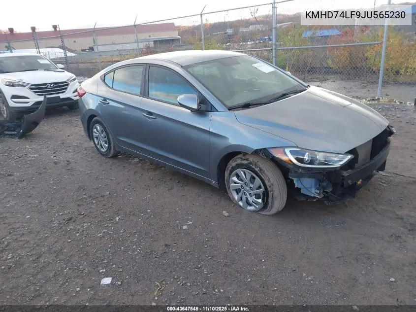 KMHD74LF9JU565230 2018 Hyundai Elantra Se