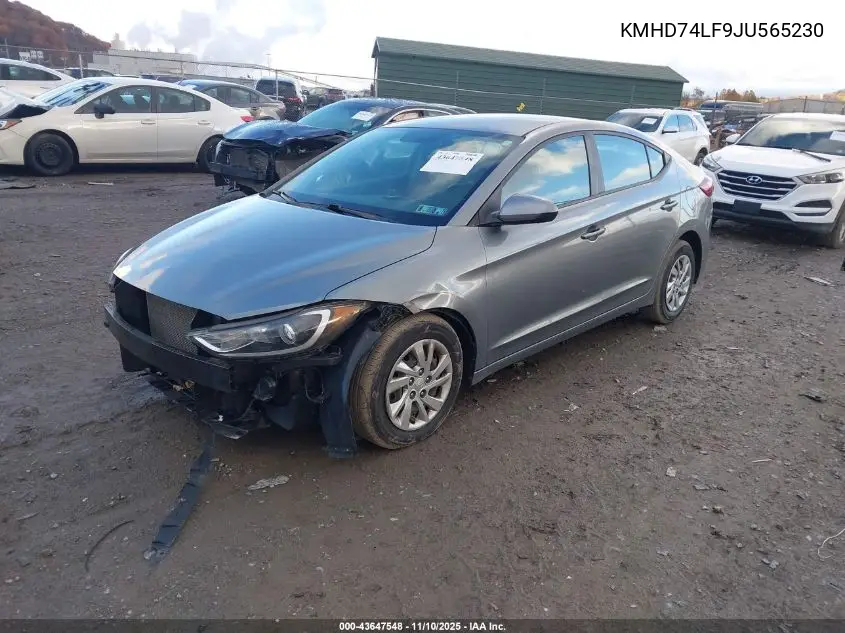 KMHD74LF9JU565230 2018 Hyundai Elantra Se
