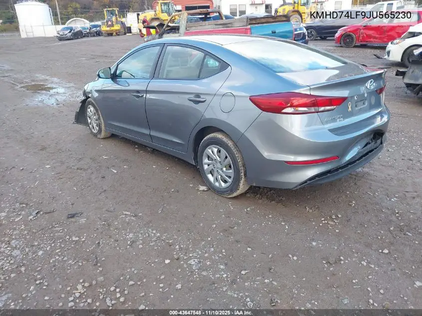 KMHD74LF9JU565230 2018 Hyundai Elantra Se