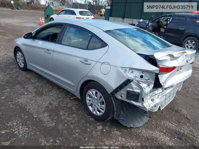 5NPD74LF0JH335719 2018 Hyundai Elantra Se