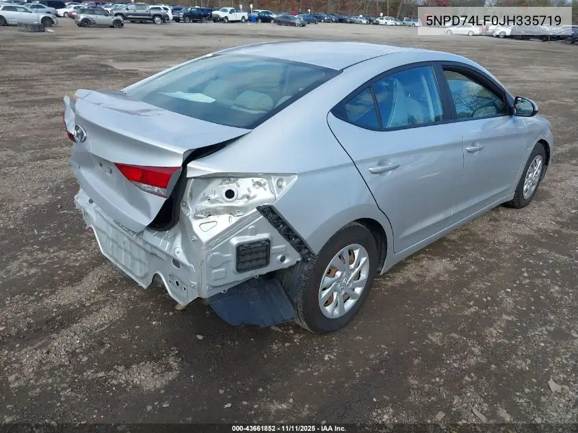5NPD74LF0JH335719 2018 Hyundai Elantra Se