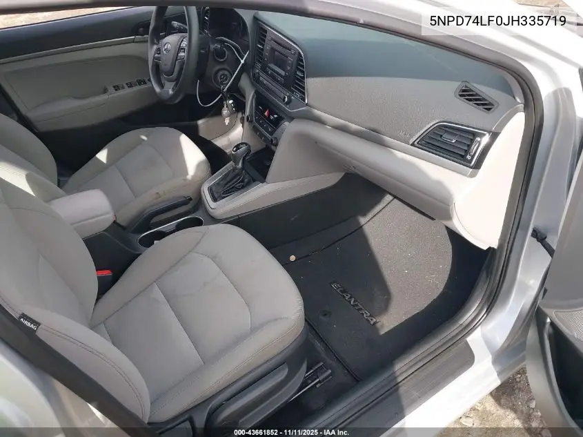 5NPD74LF0JH335719 2018 Hyundai Elantra Se
