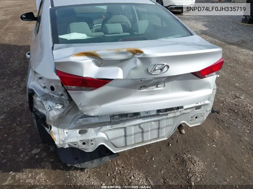 5NPD74LF0JH335719 2018 Hyundai Elantra Se