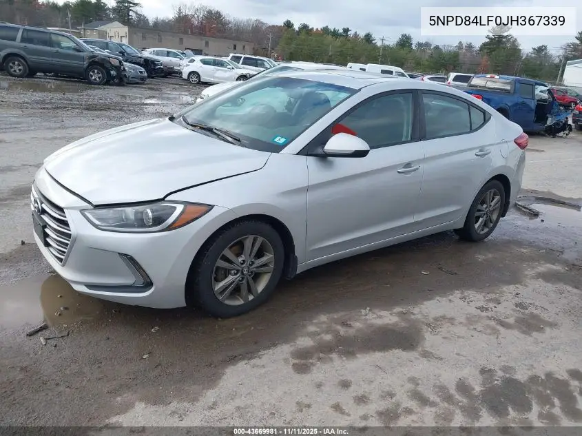 5NPD84LF0JH367339 2018 Hyundai Elantra Value Edition