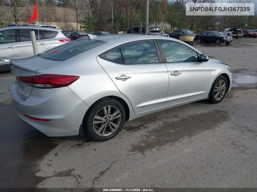 5NPD84LF0JH367339 2018 Hyundai Elantra Value Edition