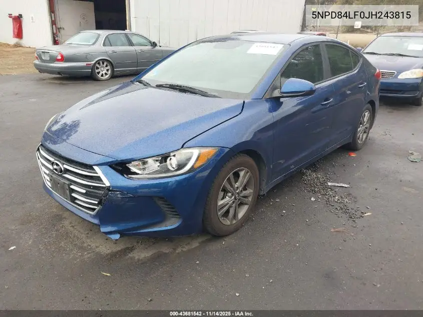 5NPD84LF0JH243815 2018 Hyundai Elantra Sel