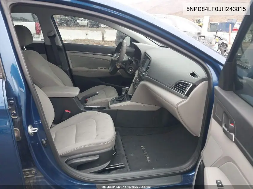 5NPD84LF0JH243815 2018 Hyundai Elantra Sel